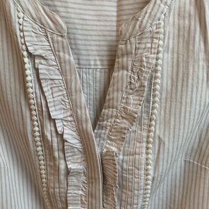 Crown & Ivy Khaki Pinstripe Dress